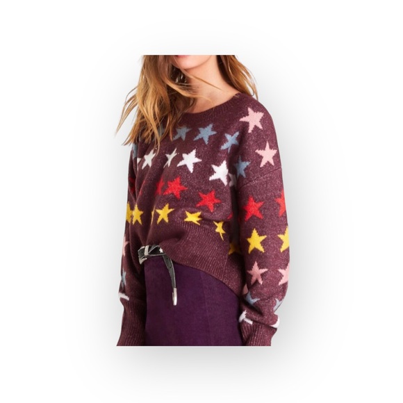 new Wildfox Couture ★ Rainbow Star Elektra Knit Sweater ★ Crushed Berry - Picture 9 of 16